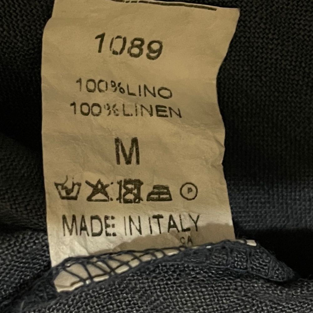 Lungo L'arno 100% Linen Dress Shift Navy - Picture 9 of 9